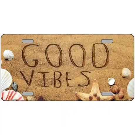 Good Vibes in the Sand Novelty License Plate 24" x 12" (LLP)