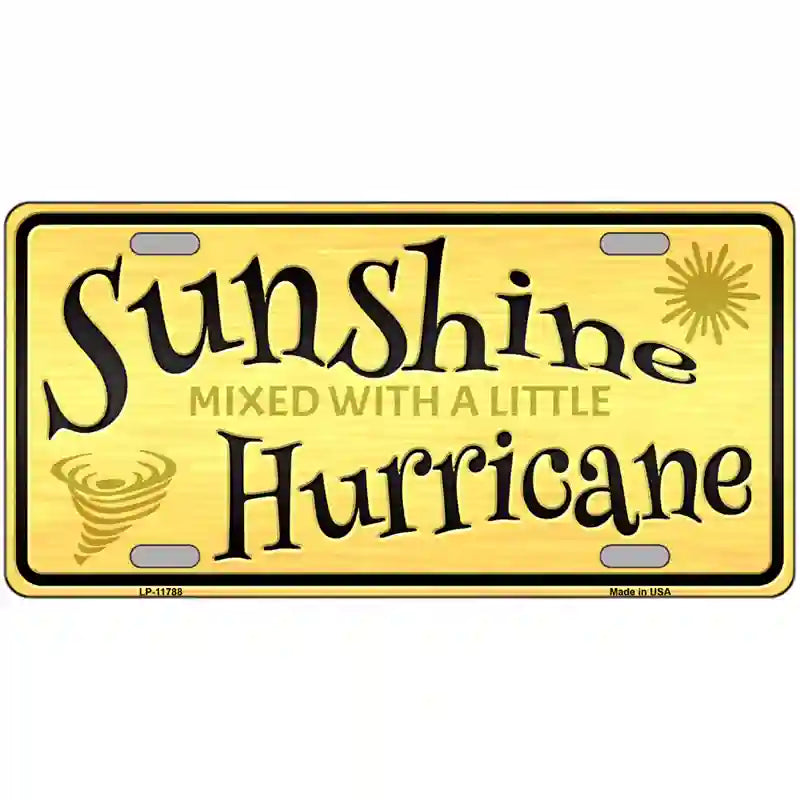 Sunshine With A Little Hurricane Novelty License Plate 24" x 12" (LLP)