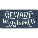 Beware of the Wigglebutts Novelty License Plate 24" x 12" (LLP)