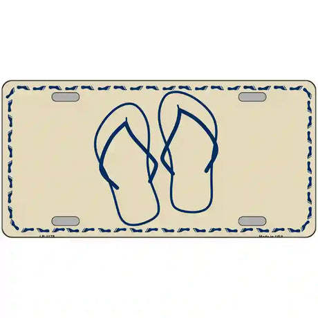 Flip Flops Novelty Metal License Plate 24" x 12" (LLP)