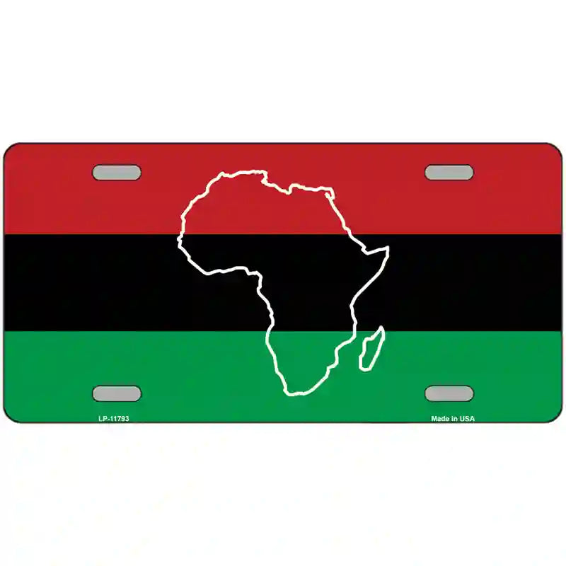 Africa Outline With Flag Novelty License Plate 24" x 12" (LLP)