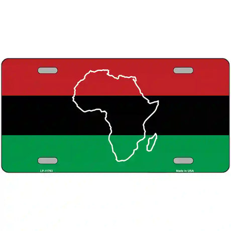 Africa Outline With Flag Novelty License Plate 24" x 12" (LLP)