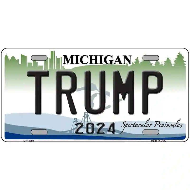 Trump 2024 Michigan Novelty License Plate 24" x 12" (LLP)