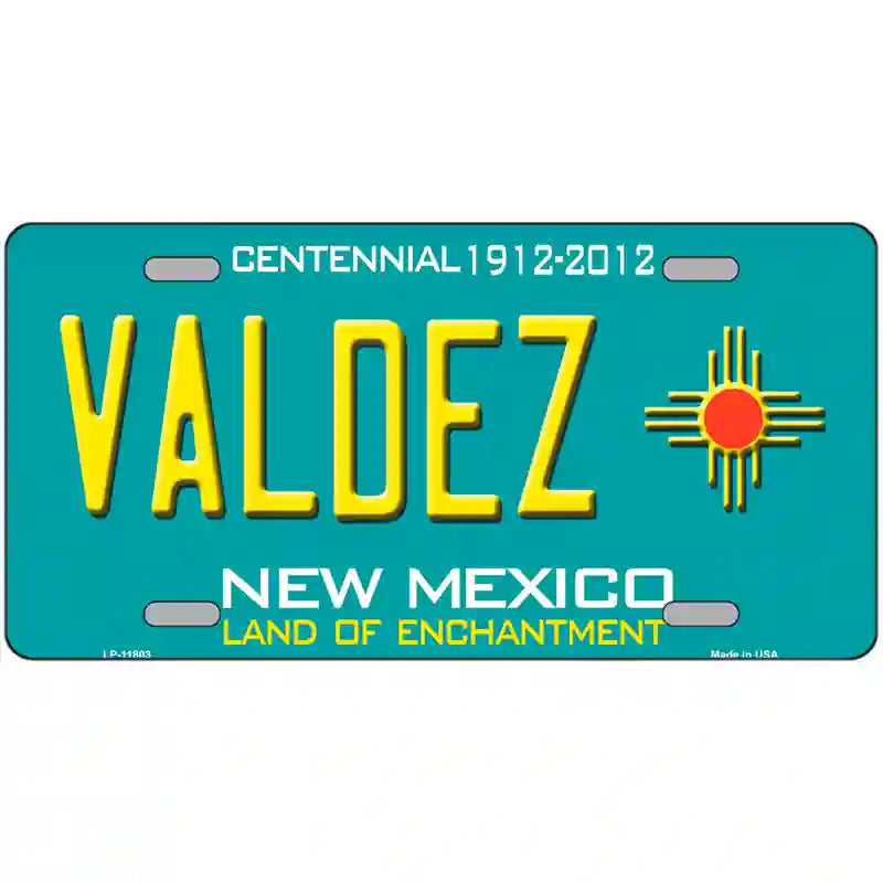 Valdez New Mexico Novelty License Plate 24" x 12" (LLP)