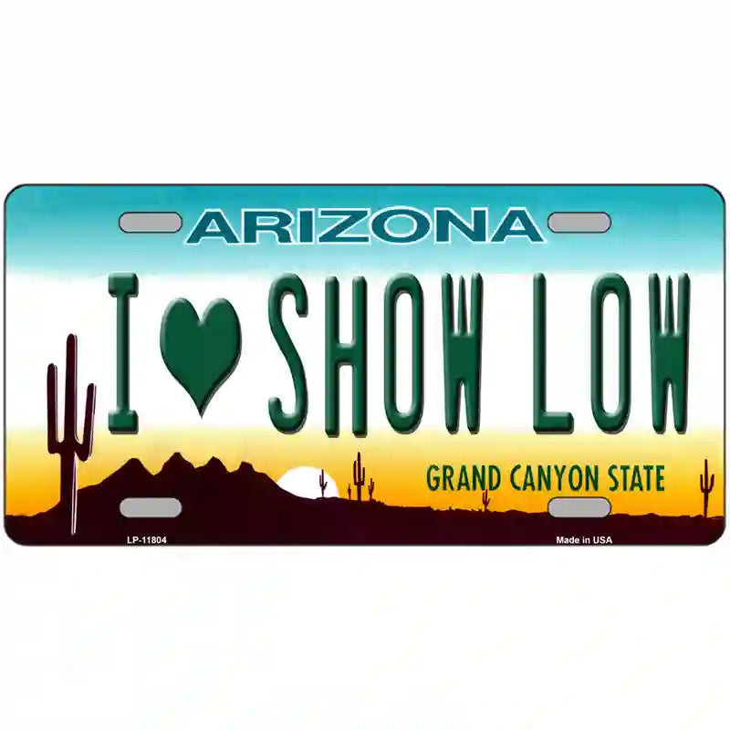 I Love Show Low Arizona Novelty License Plate 24" x 12" (LLP)