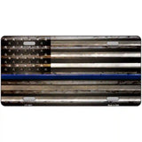 Thin Blue Line American Flag Novelty License Plate 24" x 12" (LLP)