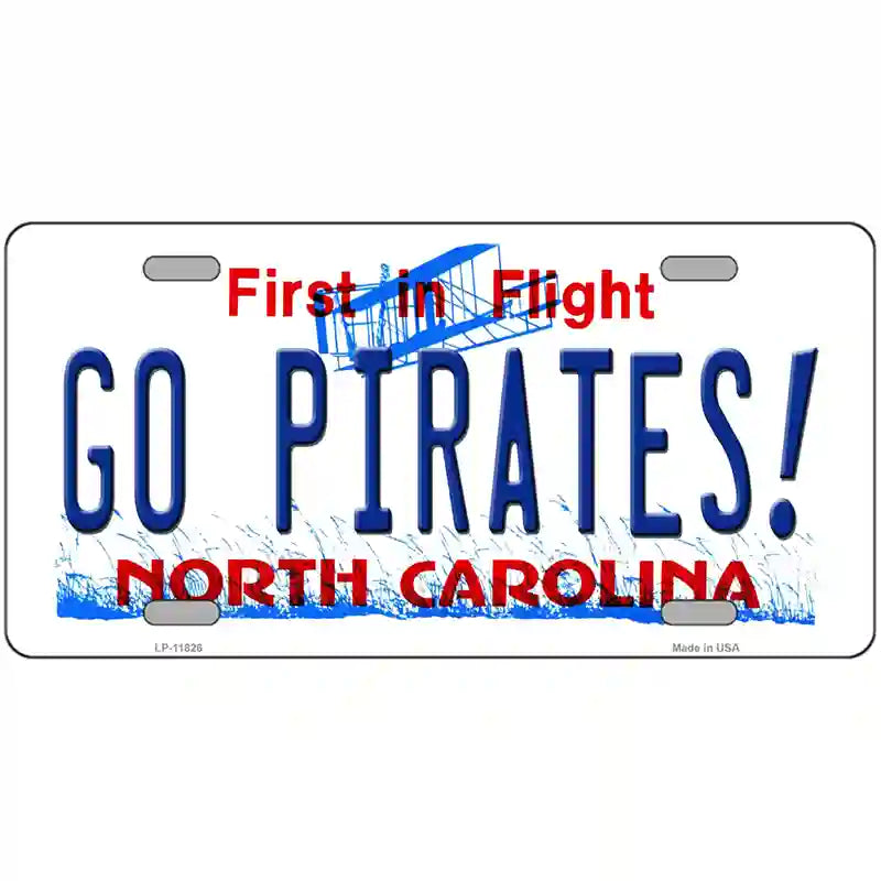 Go Pirates North Carolina Novelty License Plate 24" x 12" (LLP)