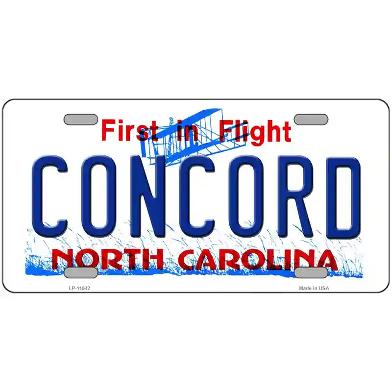 Concord North Carolina Novelty License Plate 24" x 12" (LLP)