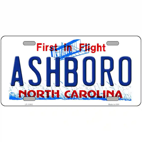 Ashboro North Carolina Novelty License Plate 24" x 12" (LLP)