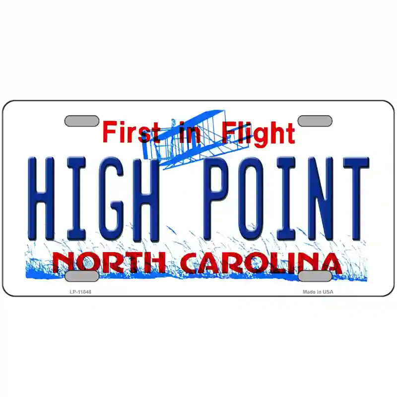 High Point North Carolina Novelty License Plate 24" x 12" (LLP)