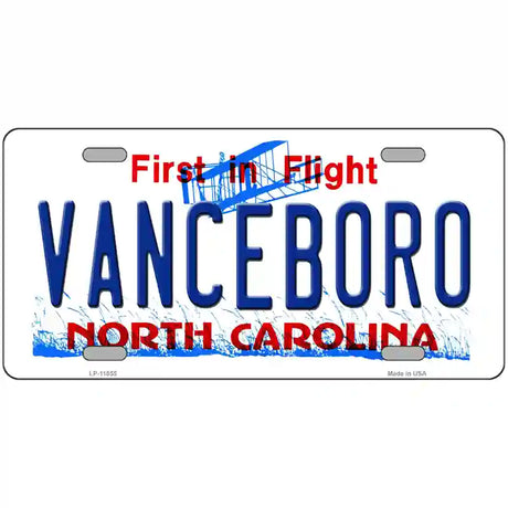 Vanceboro North Carolina Novelty License Plate 24" x 12" (LLP)