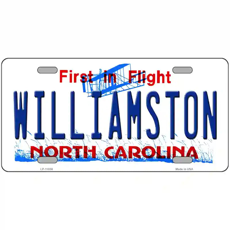 Williamston North Carolina Novelty License Plate 24" x 12" (LLP)