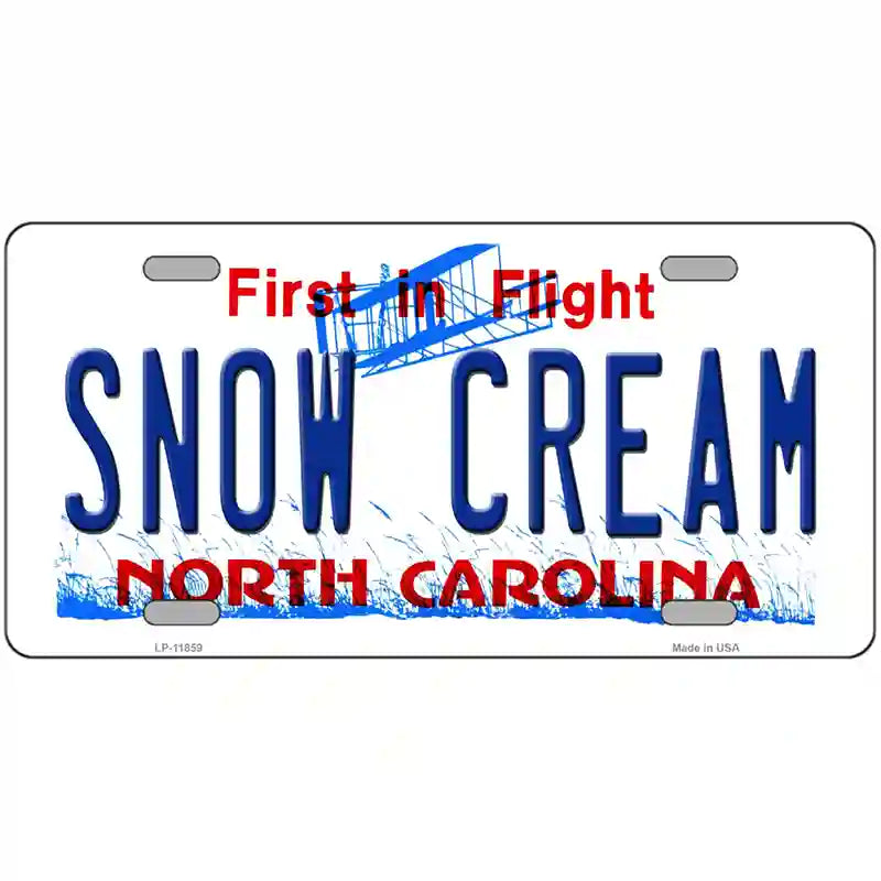 Snow Cream North Carolina Novelty License Plate 24" x 12" (LLP)