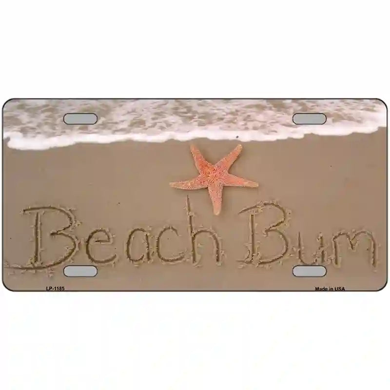 Beach Bum Novelty Metal License Plate 24" x 12" (LLP)