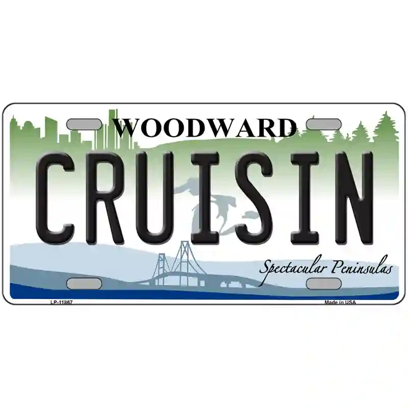 Cruisin Woodward Michigan Novelty License Plate 24" x 12" (LLP)