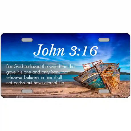 John 3 16 Beach Novelty License Plate 24" x 12" (LLP)