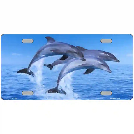 Dolphins Novelty Metal License Plate 24" x 12" (LLP)