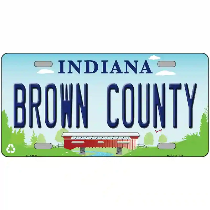 Brown County Indiana Novelty License Plate 24" x 12" (LLP)