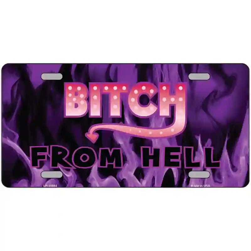 Bitch from Hell Novelty Metal License Plate 24" x 12" (LLP)