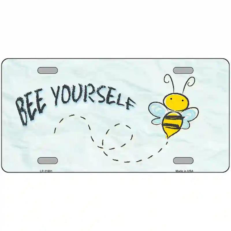 Bee Yourself Novelty Metal License Plate 24" x 12" (LLP)