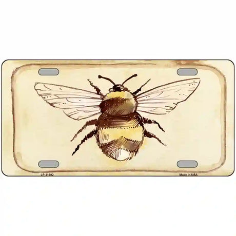 Bumble Bee Watercolor Novelty Metal License Plate 24" x 12" (LLP)