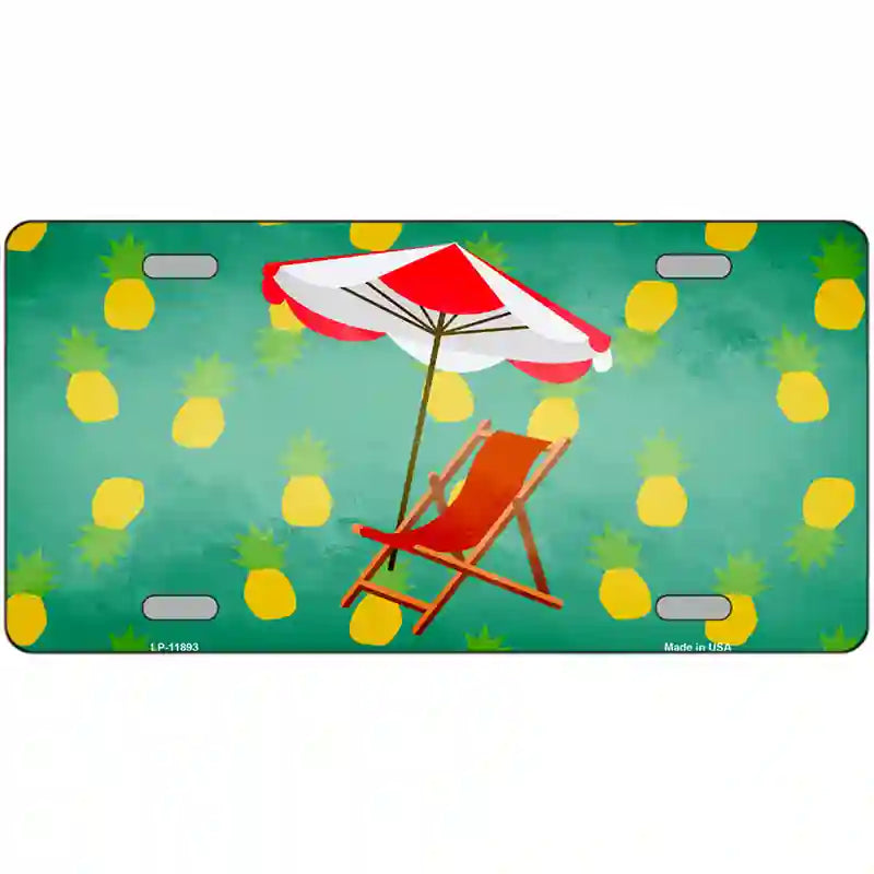 Chair and Umbrella Novelty Metal License Plate 24" x 12" (LLP)