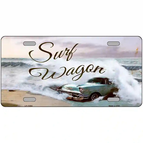 Surf Wagon Novelty Metal License Plate 24" x 12" (LLP)