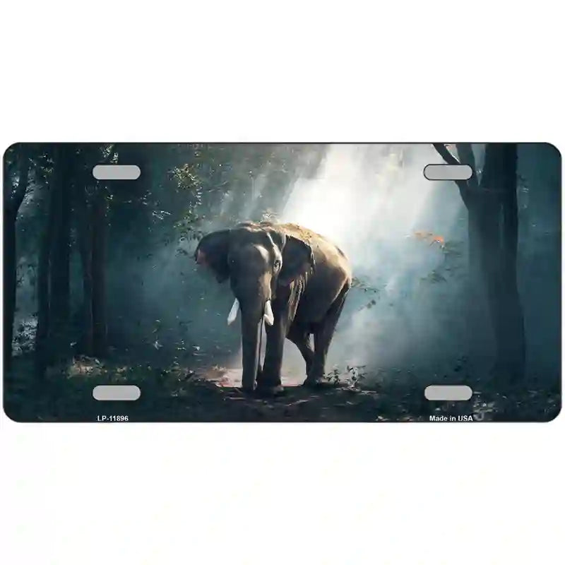 Elephant in the Woods Novelty Metal License Plate 24" x 12" (LLP)