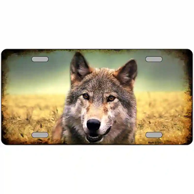 Wolf Novelty Metal License Plate 24" x 12" (LLP)