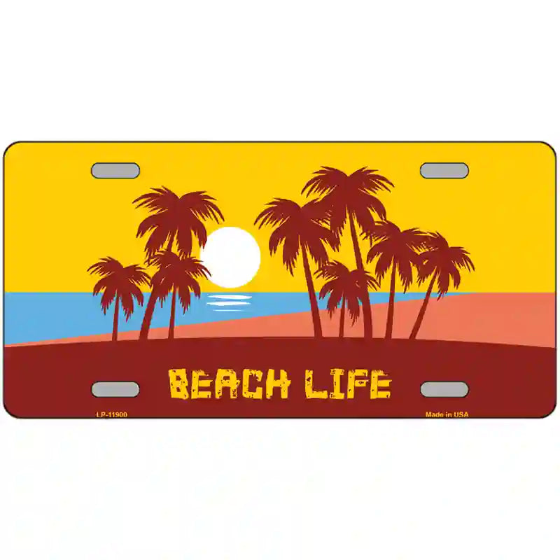 Beach Life Novelty Metal License Plate 24" x 12" (LLP)