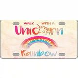 Walk with a Unicorn Novelty Metal License Plate 24" x 12" (LLP)