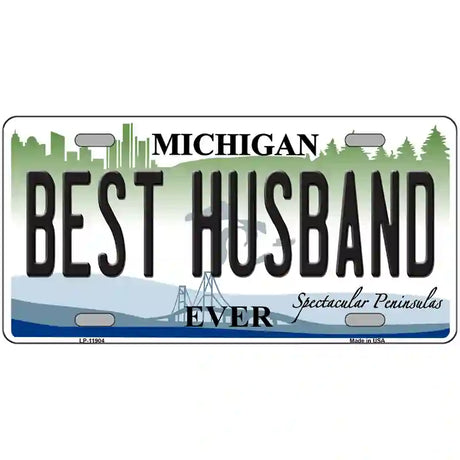 Michigan Best Husband Novelty Metal License Plate 24" x 12" (LLP)