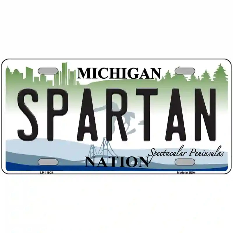 Michigan Spartan Novelty Metal License Plate 24" x 12" (LLP)