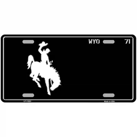 Wyoming Black Novelty Metal License Plate 24" x 12" (LLP) / Yes