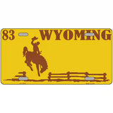 Wyoming Yellow Novelty Metal License Plate 24" x 12" (LLP)