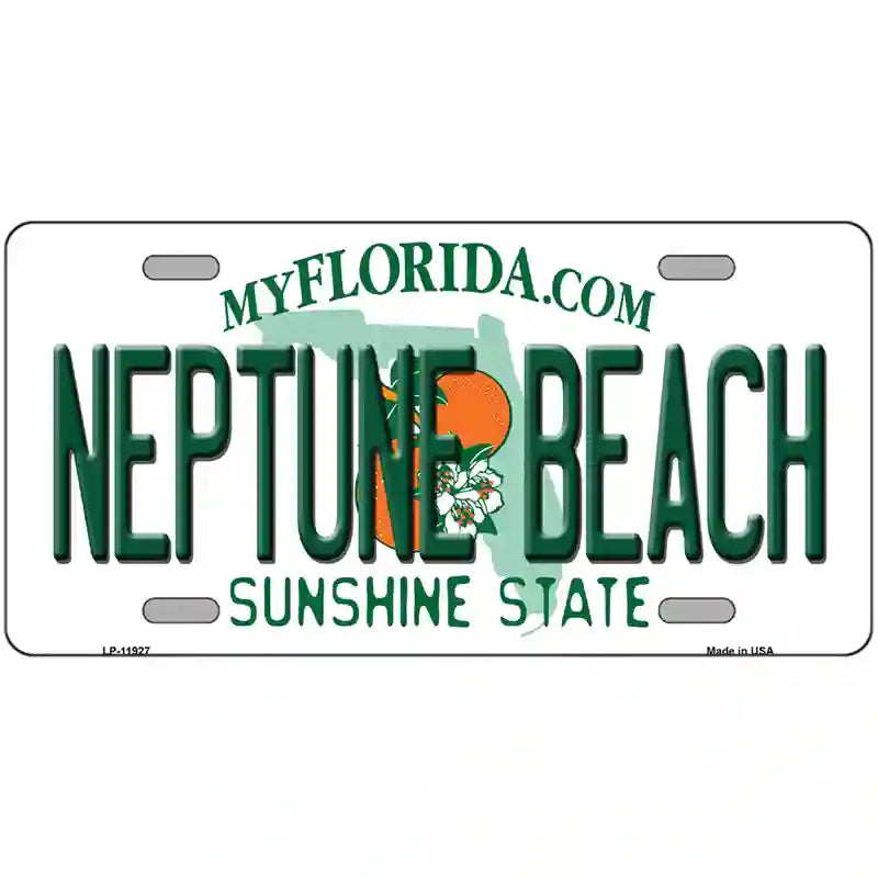 Florida Neptune Beach Novelty Metal License Plate 24" x 12" (LLP)