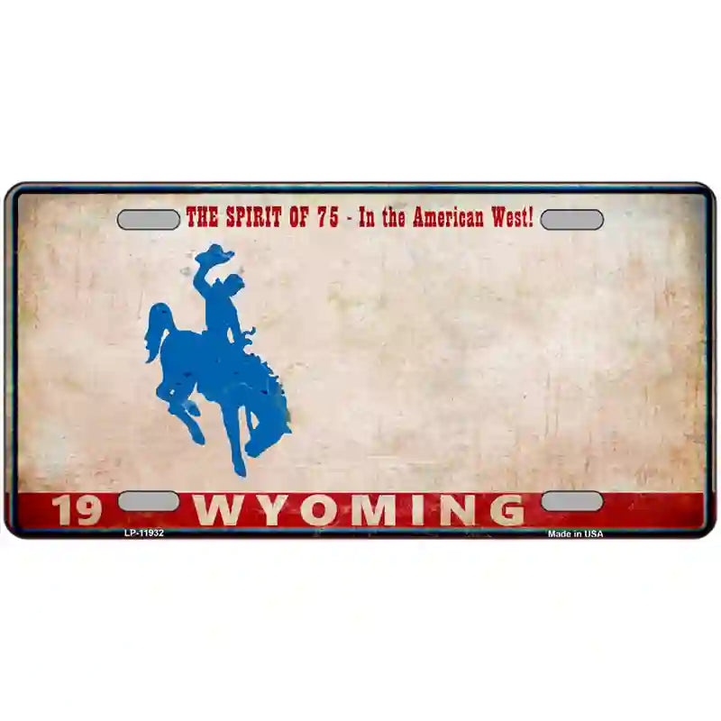 Wyoming Rusty Novelty Metal License Plate 24" x 12" (LLP)