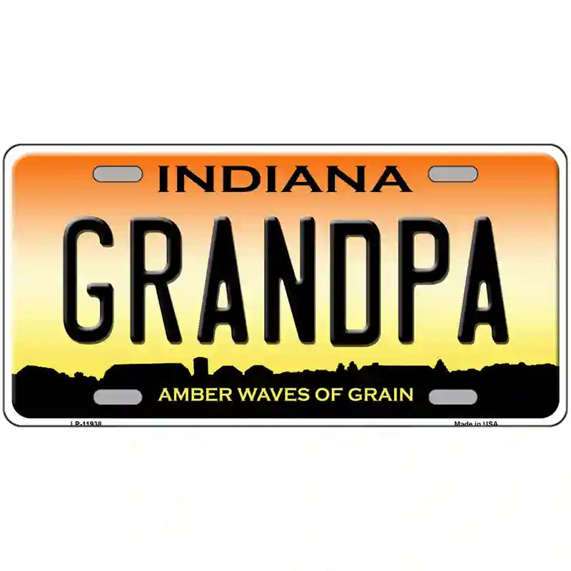 Indiana Grandpa Novelty Metal License Plate 24" x 12" (LLP)