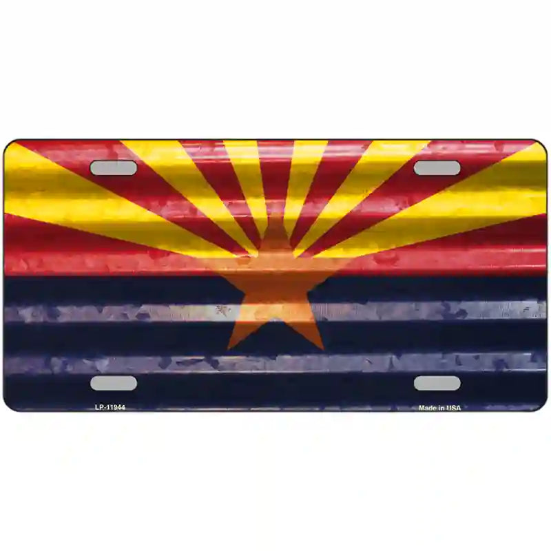 Arizona Corrugated Flag Novelty License Plate 24" x 12" (LLP)