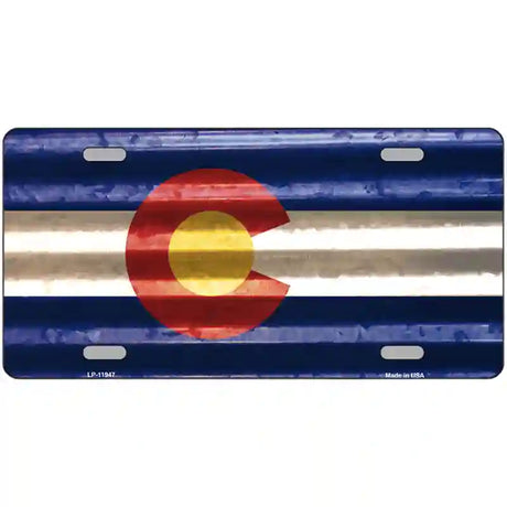 Colorado Corrugated Flag Novelty License Plate 24" x 12" (LLP)