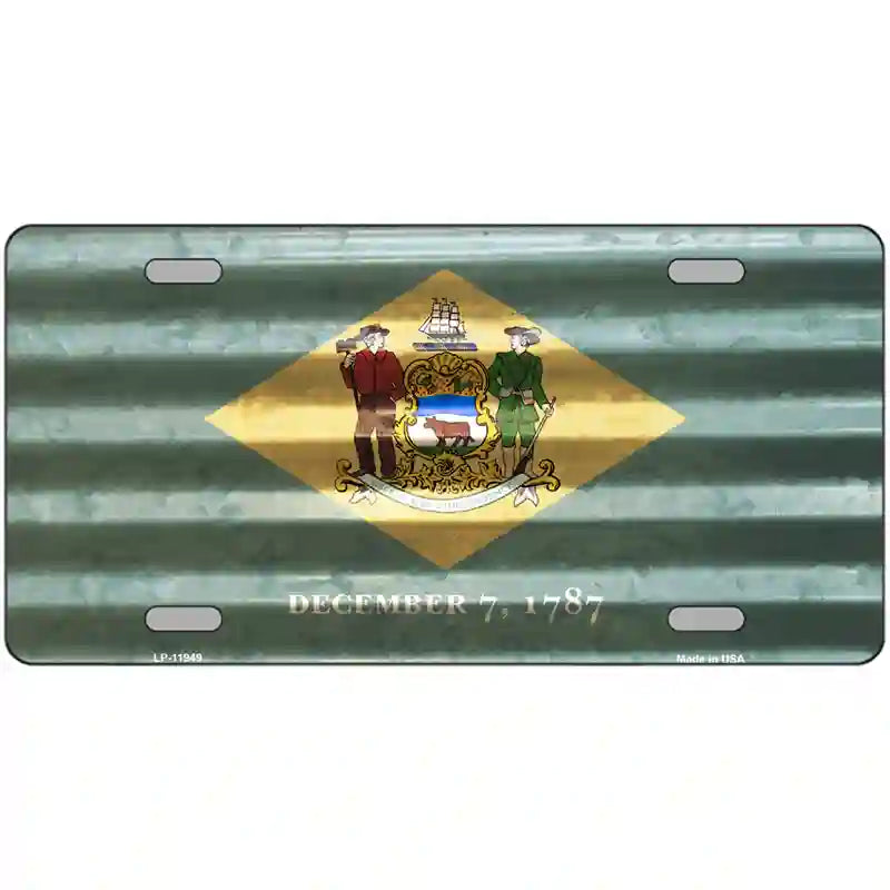 Delaware Corrugated Flag Novelty License Plate 24" x 12" (LLP)