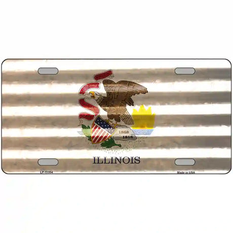 Illinois Corrugated Flag Novelty License Plate 24" x 12" (LLP)