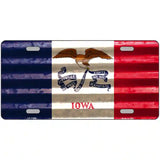 Iowa Corrugated Flag Novelty License Plate 24" x 12" (LLP)