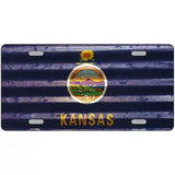 Kansas Corrugated Flag Novelty License Plate 24" x 12" (LLP)