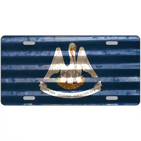 Louisiana Corrugated Flag Novelty License Plate 24" x 12" (LLP)