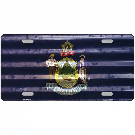 Maine Corrugated Flag Novelty License Plate 24" x 12" (LLP)