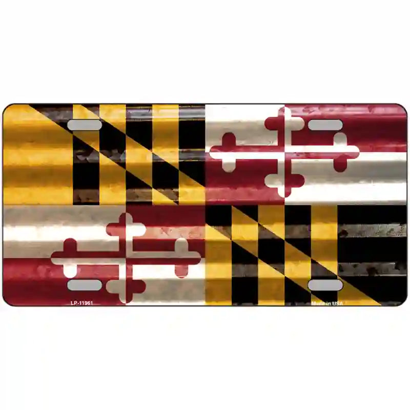 Maryland Corrugated Flag Novelty License Plate 24" x 12" (LLP)