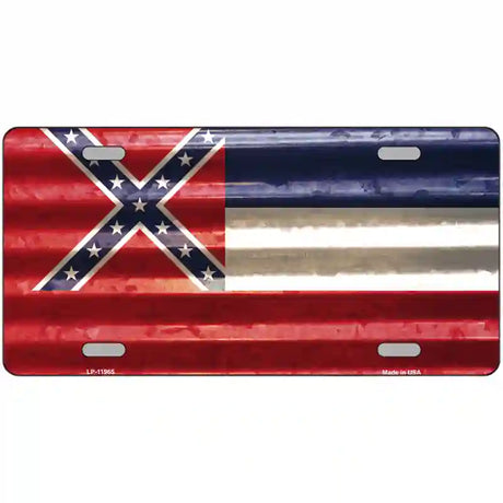 Mississippi Corrugated Flag Novelty License Plate 24" x 12" (LLP)