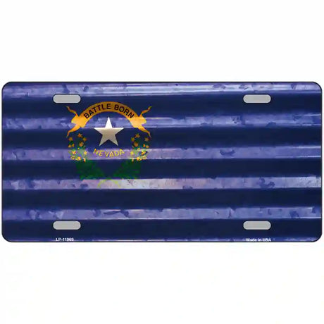 Nevada Corrugated Flag Novelty License Plate 24" x 12" (LLP)