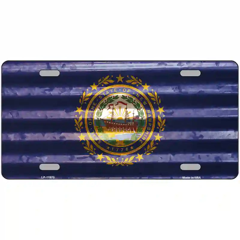 New Hampshire Corrugated Flag Novelty License Plate 24" x 12" (LLP)